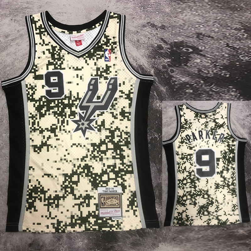 2013-14 SA Spurs PARKER #9 Green CamouflageTop ...