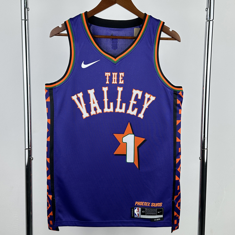 24-25 SUNS BOOKER #1 Purple City Edition Top Quality Hot Pressing NBA Jersey