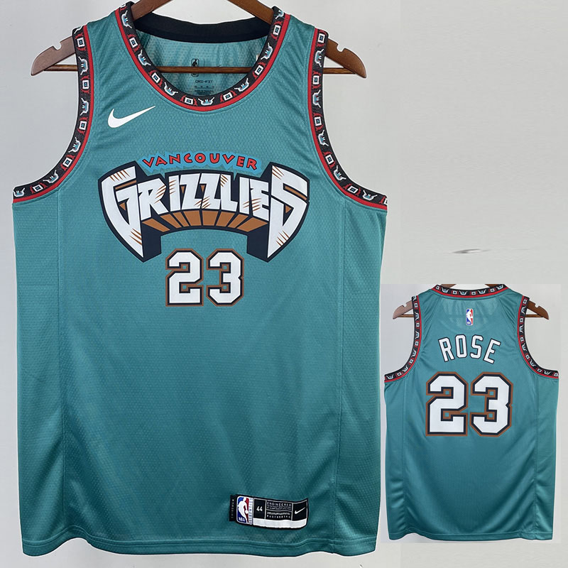 Grizzlies ROSE #23 Blue Top Quality Hot Pressin...