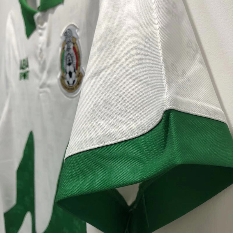 1995 Mexico Away White Retro Soccer Jersey