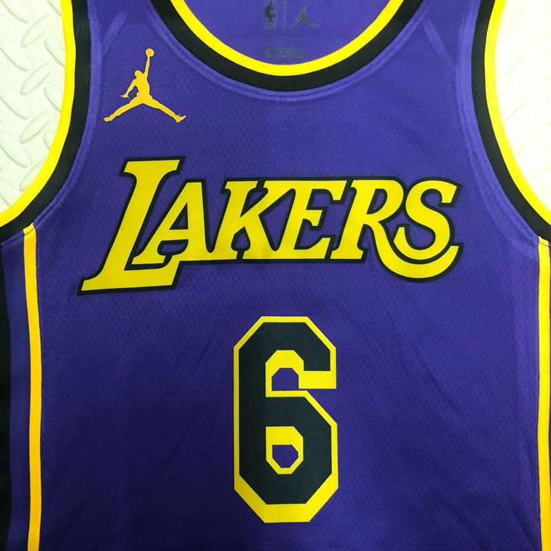 22-23 LAKERS JAMES #6 Purple Top Quality Hot Pr...