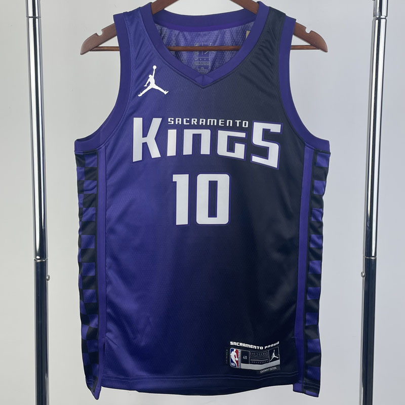23-24 Kings SABONIS #10 Purple Top Quality Hot ...