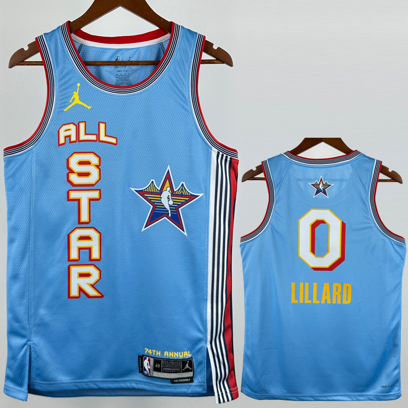 25-26 ALL-STAR LILLARD #0 Light blue Top Quality Hot Pressing NBA Jersey