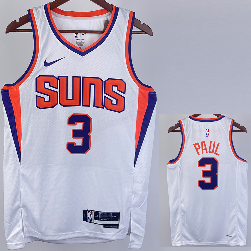 22-23 SUNS PAUL #3 White Top Quality Hot Pressi...