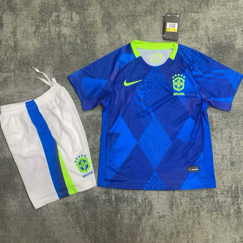 25-26 Brazil W Away Kids Soccer Jersey