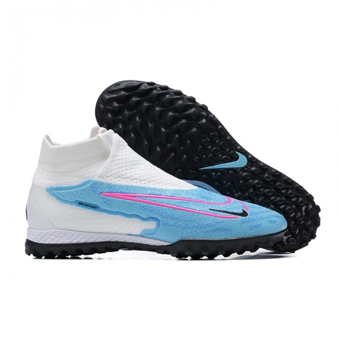 Phantom GX Elite DF Link TF High Soccer Shoes-Blue/White-6186543