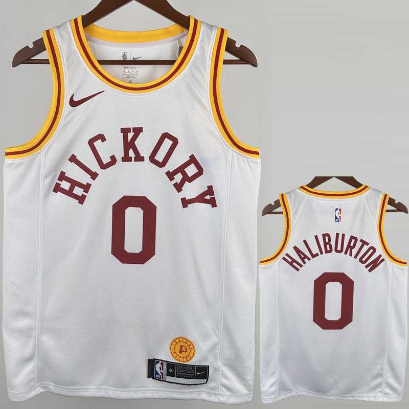 2019-20 Indiana Pacers HALIBURTON #0 White  Retro Top Quality Hot Pressing NBA Jersey