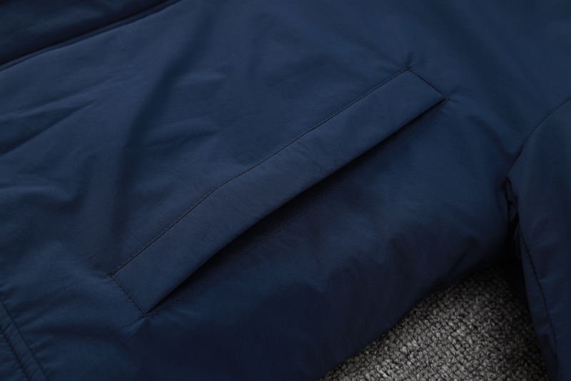 24-25 Marseille Royal Blue Hooded Windbreaker Fabric Cotton Coat #G245(白标)