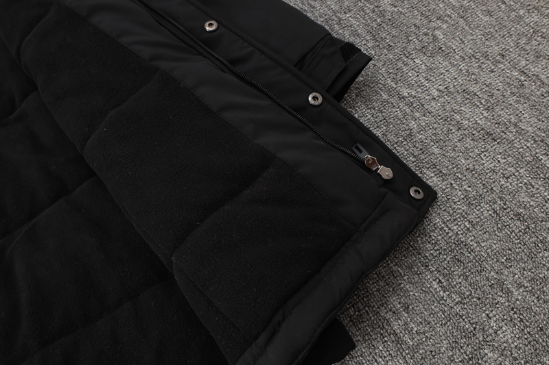 24-25 Marseille Black Hooded Windbreaker Fabric Cotton Coat #G249(白标)