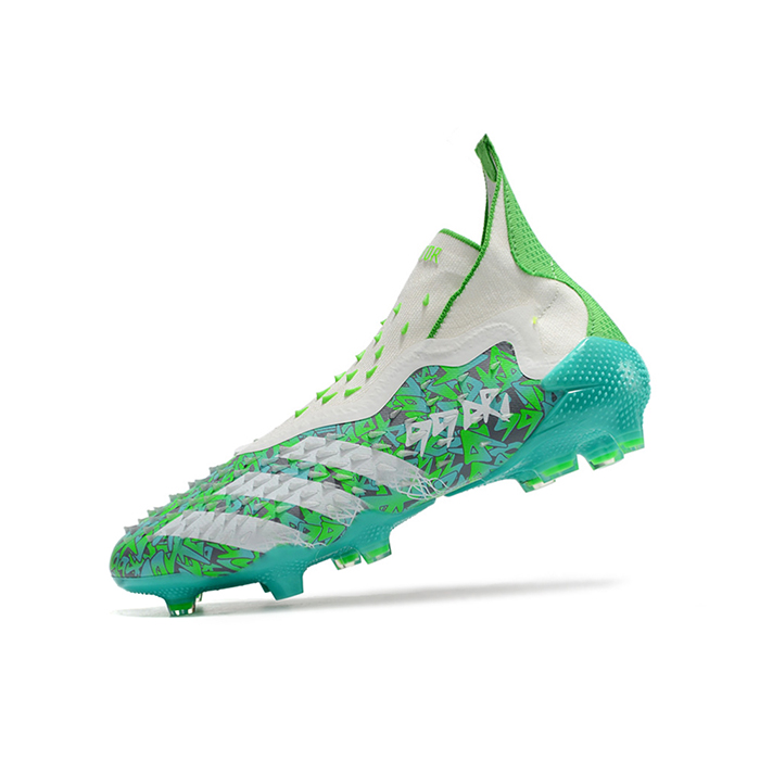 PREDATOR FREAK + FG High Soccer Shoes-Green/White-5440132