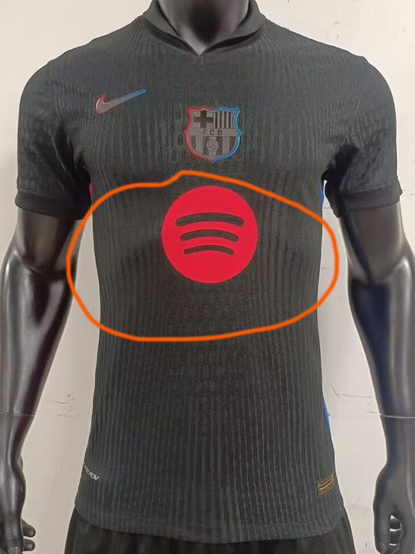 24-25 BAR Away Player Version Soccer Jersey #Only Have AD Logo (胸前不带字)