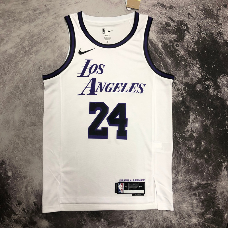 22-23 LAKERS BRYANT #24 White City Edition Top ...