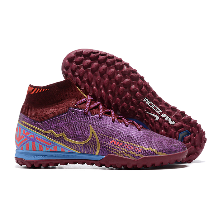 Superfly 8 Academy TF High Soccer Shoes-Wine Red/Gold-6748786