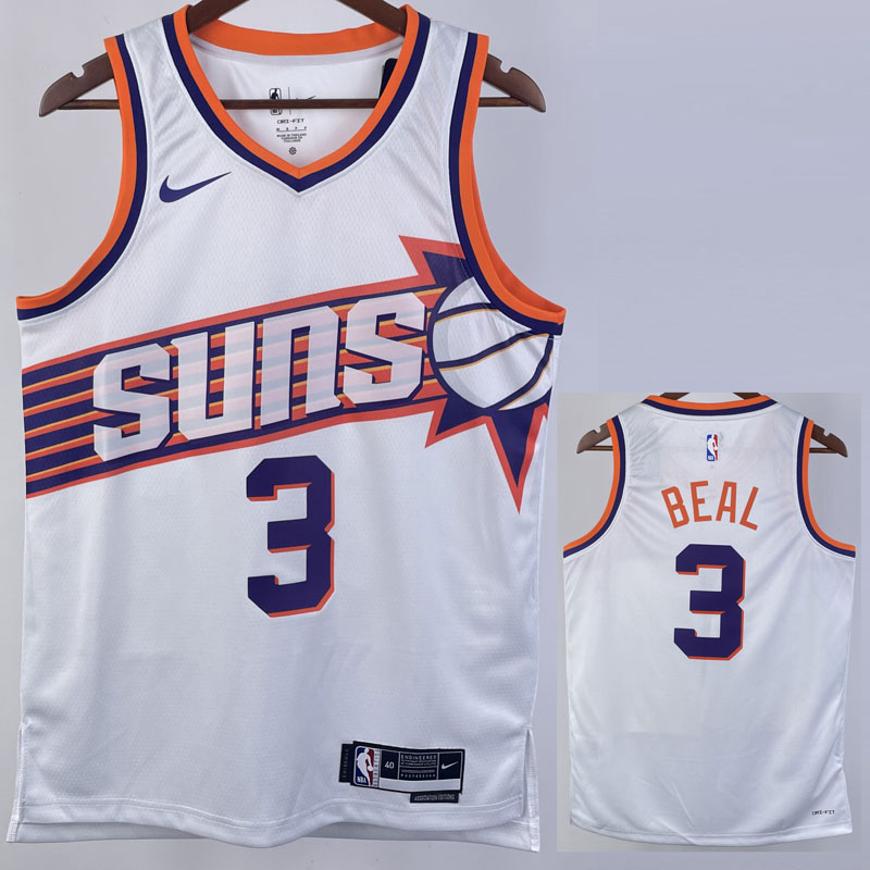 23-24 SUNS BEAL #3 White Top Quality Hot Pressi...