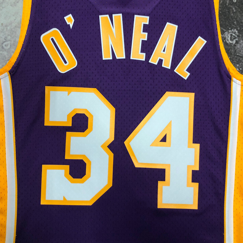 2000 LAKERS O‘NEAL #34 Purple Retro Top Quality...
