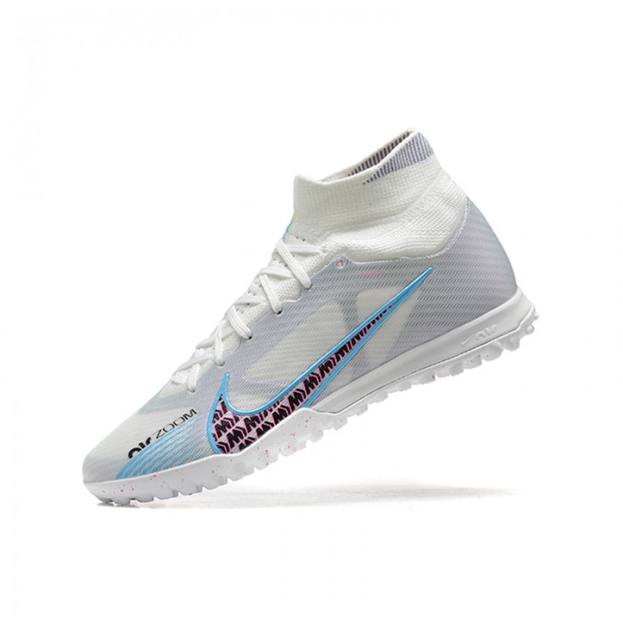 Superfly 8 Academy TF High Soccer Shoes-White/Gray-9677353