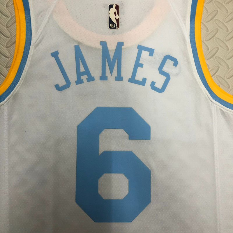 22-23 LAKERS JAMES #6 White Top Quality Hot Pre...