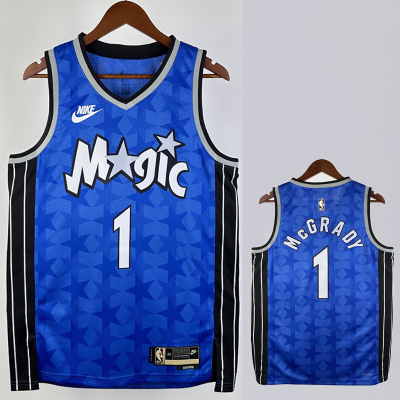 23-24 Magic McGRADY #1 Dark Blue Top Quality Ho...
