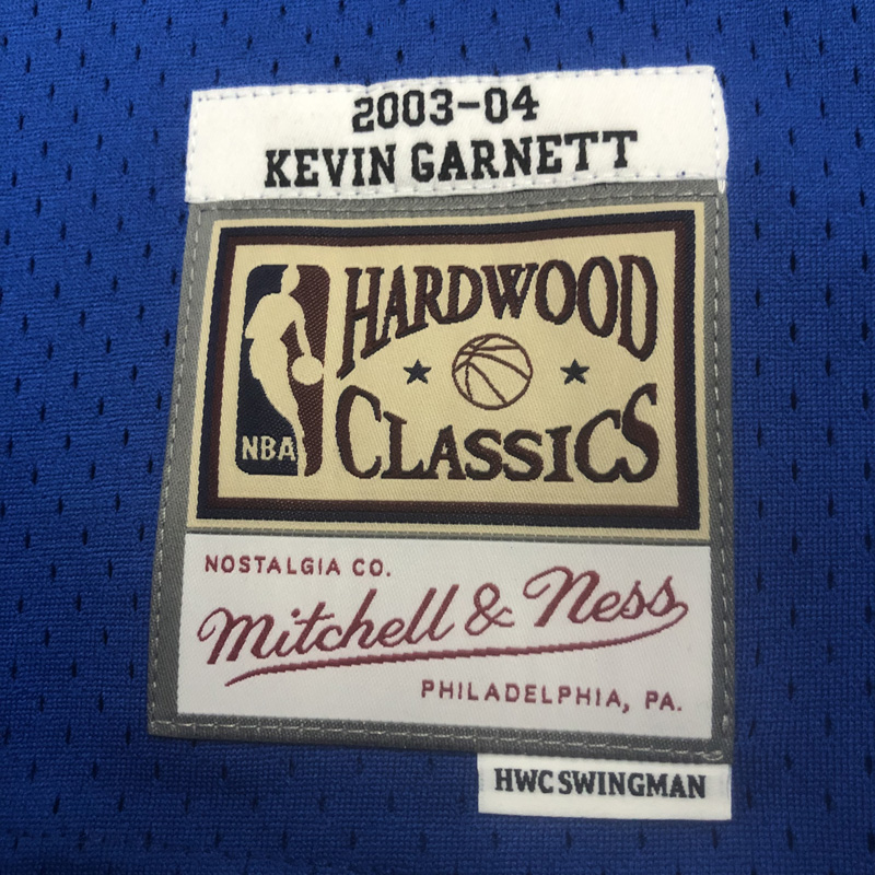 2003-04 Timberwolves GARNETT #21 Blue Retro Top...