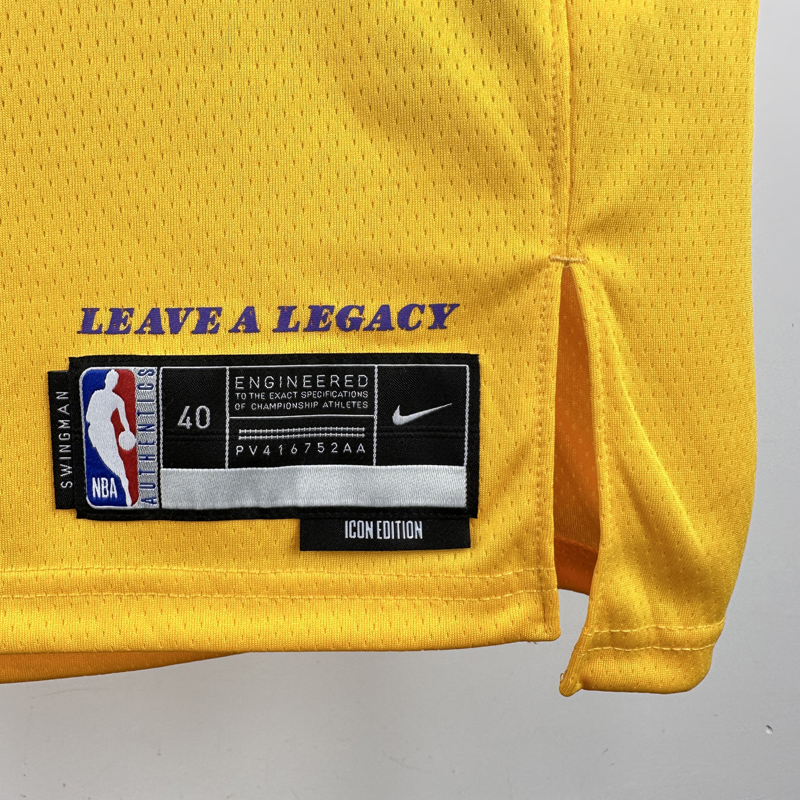 22-23 Lakers WESTBROOK #0 Yellow Top Quality Hot Pressing NBA Jersey(圆领)