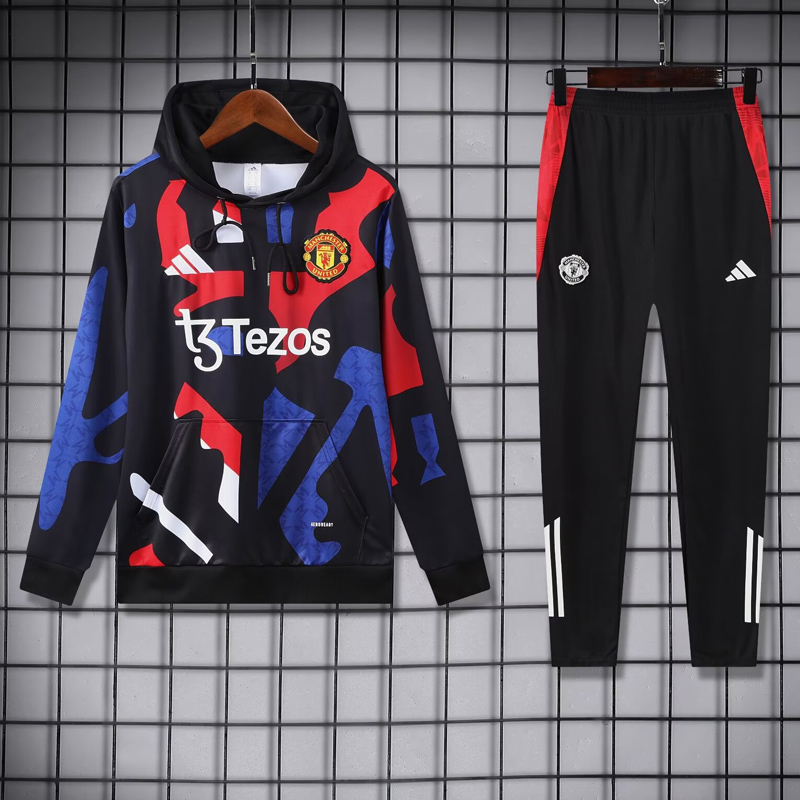 24-25 ManUtd Red blue Hoodie Tracksuit (卫衣套装)