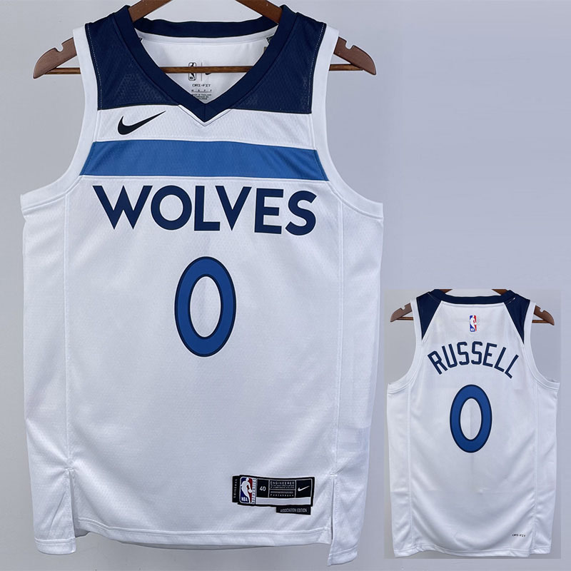 22-23 Timberwolves RUSSELL #0 White Top Quality...