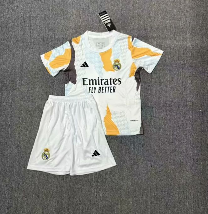 24-25 RMA White training Kids Soccer Jersey