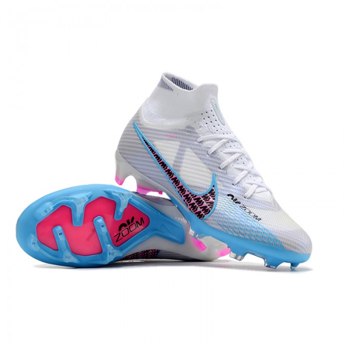 Air Zoom Mercurial Vapor XV Elite FG High Soccer Shoes-White/Blue-6832560