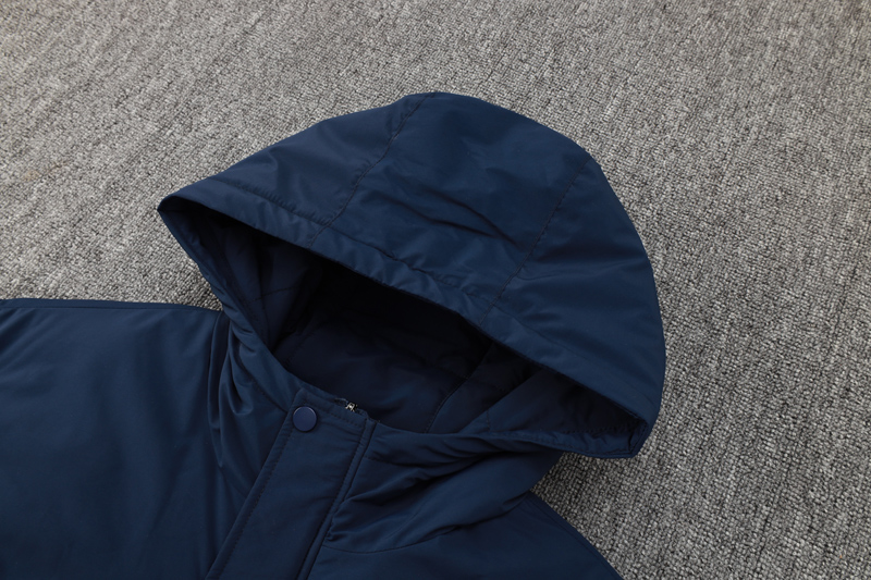24-25 Marseille Royal Blue Hooded Windbreaker Fabric Cotton Coat #G244(橙标)