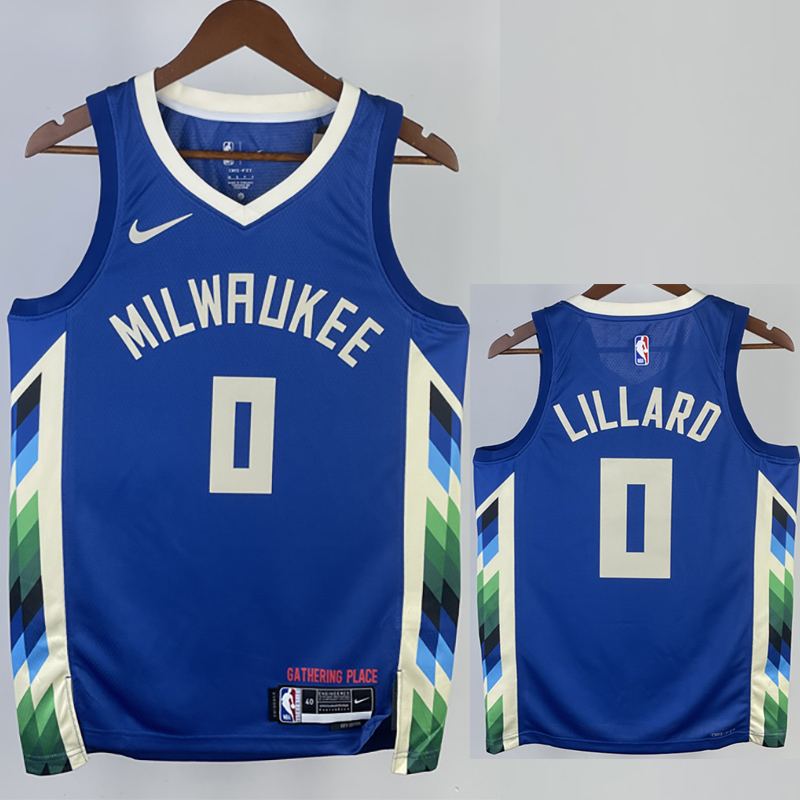 22-23 BUCKS LILLARD #0 Blue City Edition Top Qu...