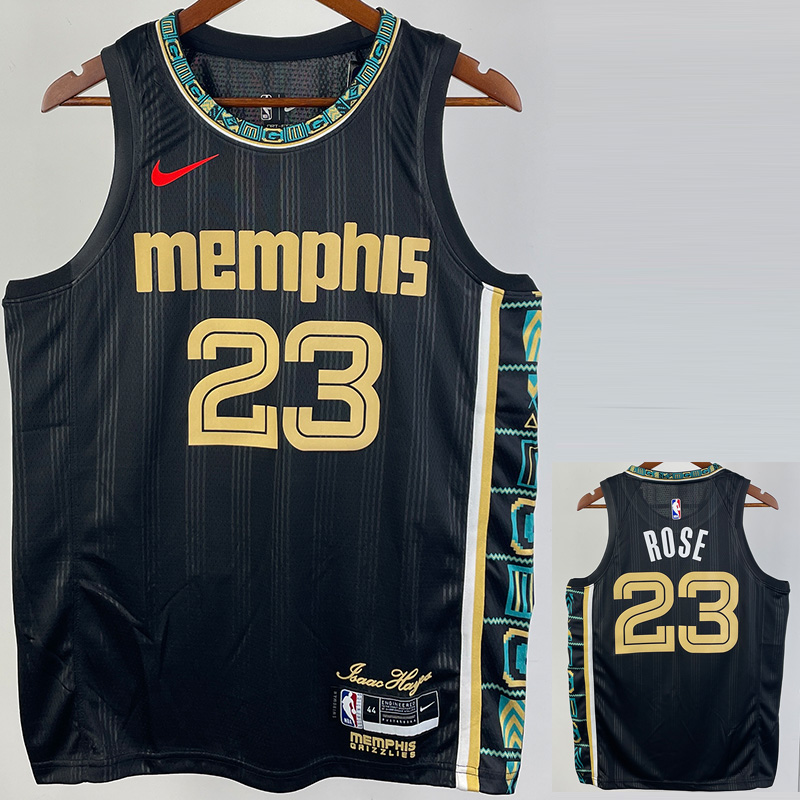 22-23 Grizzlies ROSE #23 Black City Edition Top...