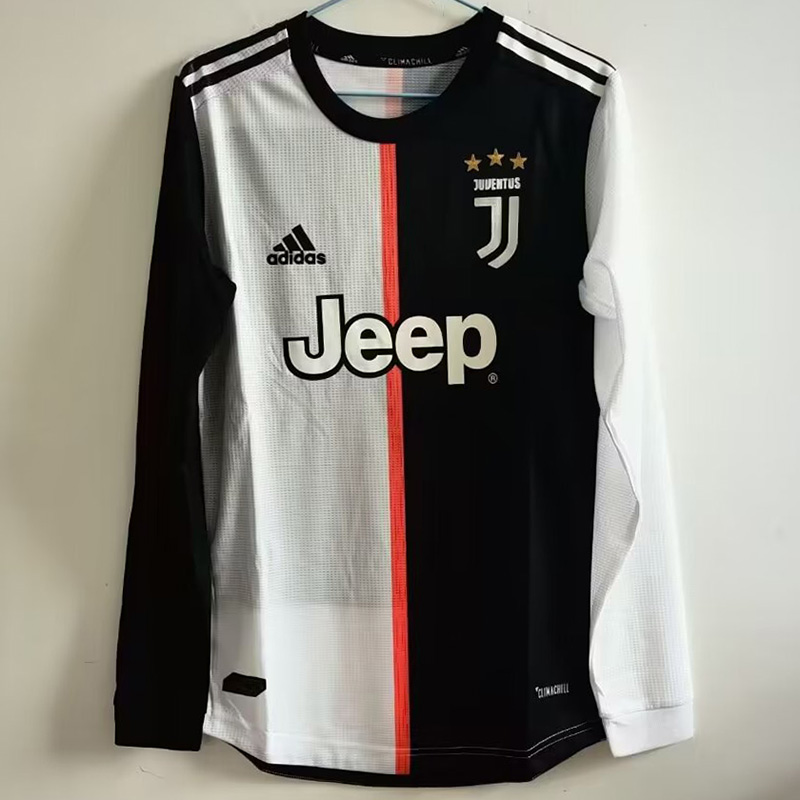 2019-2020 JUV Home Long Sleeve Retro Soccer Jer...