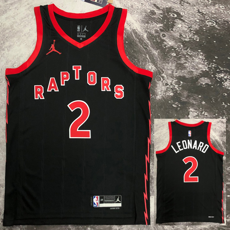 22-23 RAPTORS LEONARD #2 Black red Top Quality ...