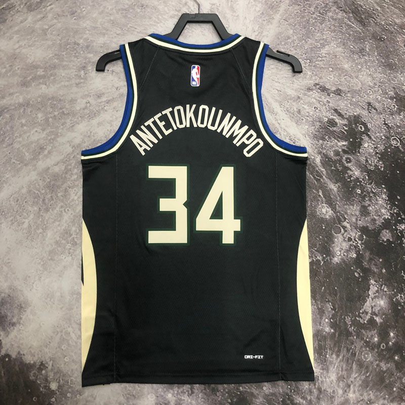 22-23 BUCKS ANTETOKOUNMPO #34 Black Top Quality...