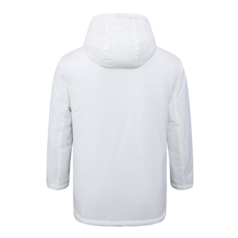24-25 Marseille White Hooded Windbreaker Fabric Cotton Coat #G247(黑标)