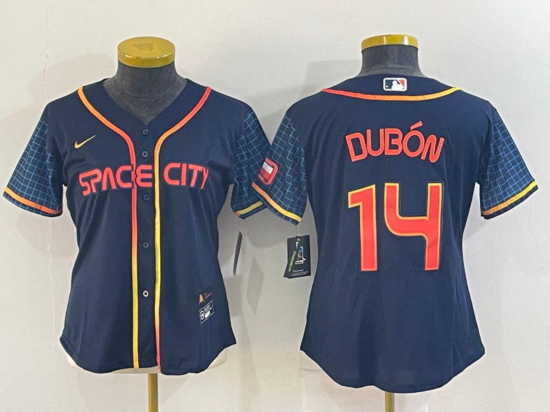 Houston Astros Women's SPACE CITY baseball jersey  DUBON 14