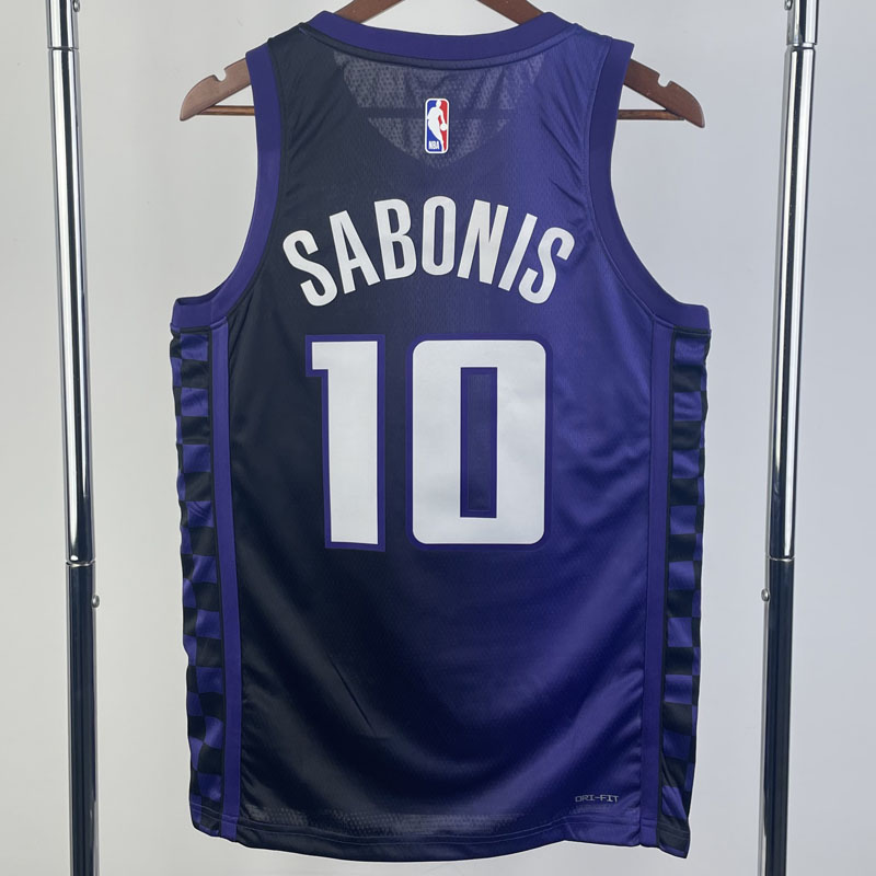 23-24 Kings SABONIS #10 Purple Top Quality Hot ...