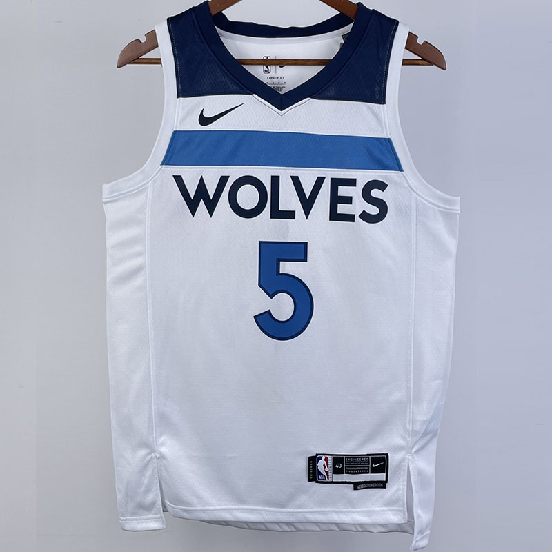 22-23 Timberwolves EDWAROS #5 White Top Quality...