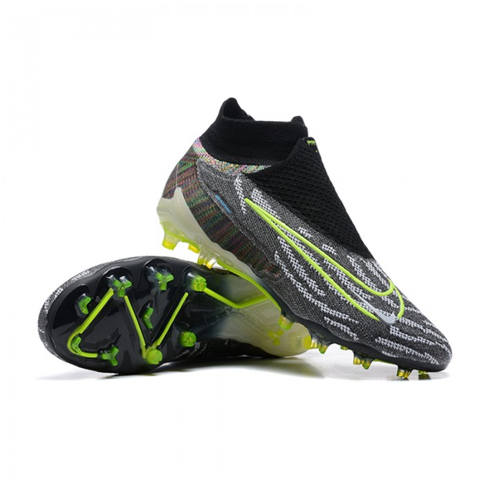 Phantom GX Elite FG High Soccer Shoes-Black/Green-3042364
