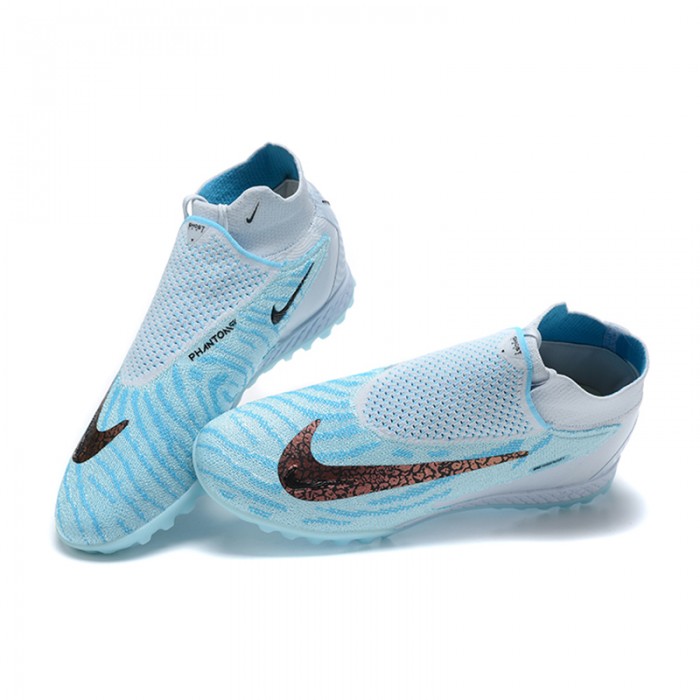 Phantom GX Elite DF Link TF High Soccer Shoes-Blue/Gray-1100443