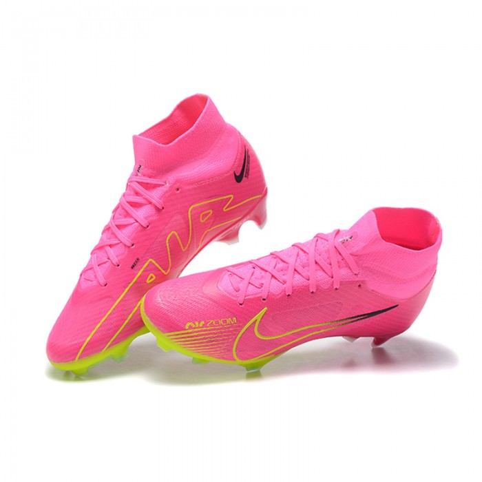 Air Zoom Mercurial Superfly IX Elite FG High Soccer Shoes-Pink/Yellow-2229597
