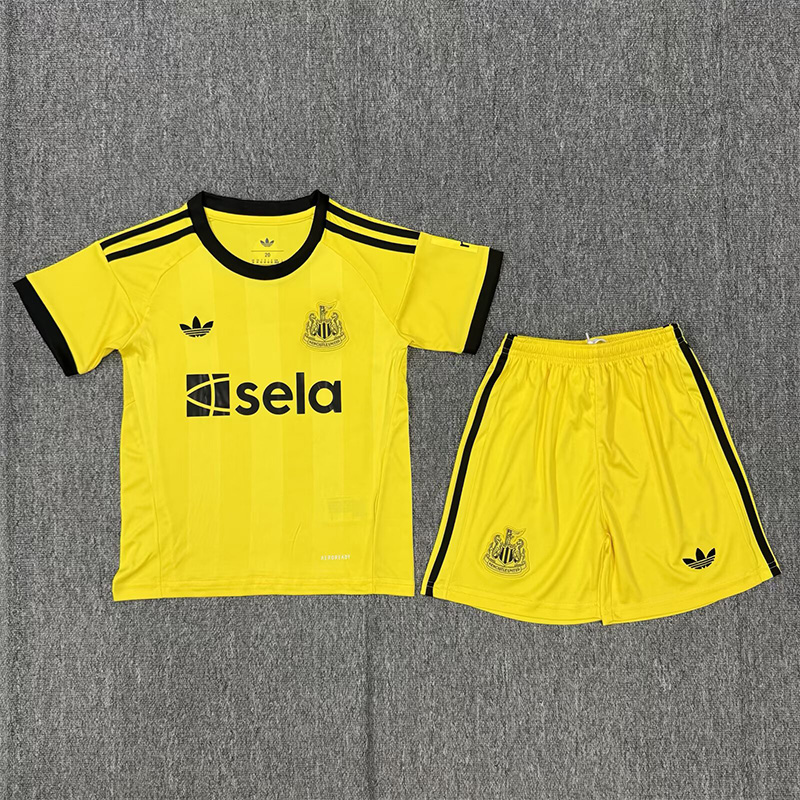 25-26 Newcastle Yellow Goalkeeper Kids Soccer Jersey