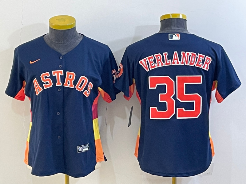 Houston Astros Women's baseball jersey VERLANDER 35 fans edition