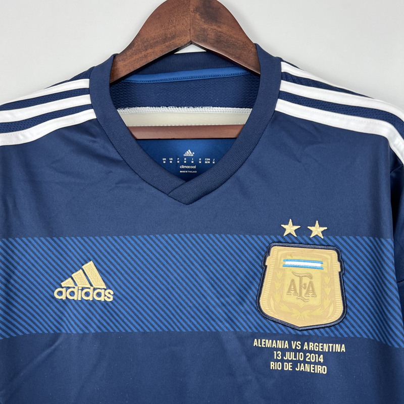 2014 Argentina Away Long Sleeve Retro Soccer Je...