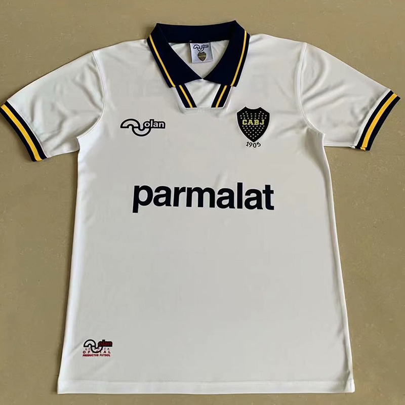 1994 Boca Juniors Away White Retro Soccer Jerse...