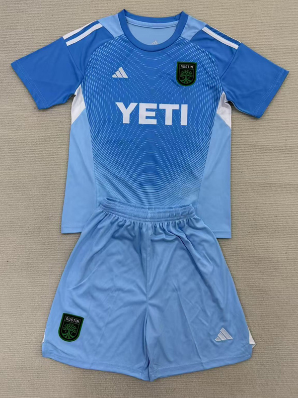 25-26 Austin FC Blue GoalKeeper Kids Soccer Jersey