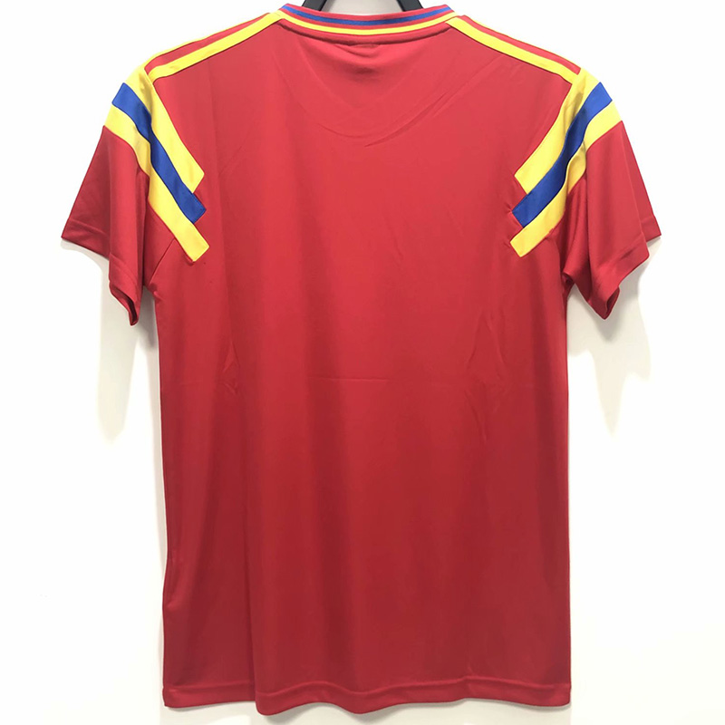 1990 Colombia Away Red Retro Soccer Jersey
