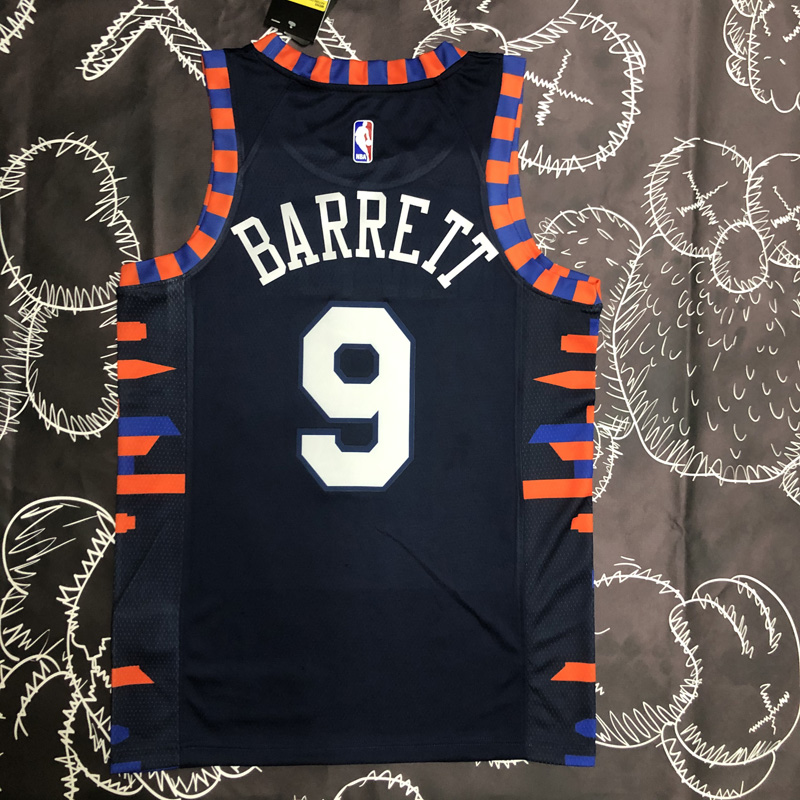 KNICKS BARRETT #9 Black Top Quality Hot Pressin...