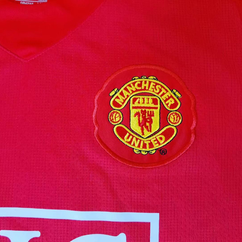 2007-2008 Man Utd Home long sleeve Retro soccer...