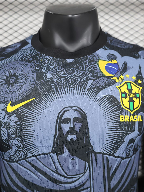 24-25 Brazil Black Special Edition Player Version Soccer Jersey